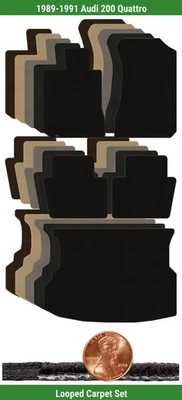 Juego de alfombrillas clásicas personalizadas para Audi 200 Quattro 1989-1991 (5 piezas) #M3 Foto 1 de 4