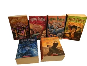 Lot Of 6 Harry Potter Books Paperback # 1-5 & 7 See Description - Picture 1 of 11