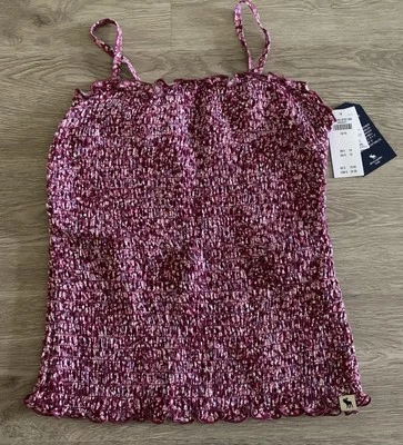 Abercrombie Kids Red Floral Stretch Tube Tank Top Sz 15/16 Wear Straps Multi Way - Image 1 of 4