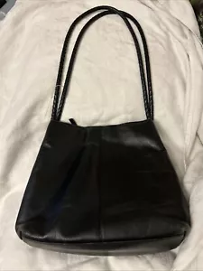 SUZY SMITH black handbag leather double handle - Picture 1 of 8