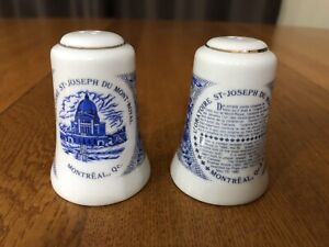 Shakers sel et poivre vintage en porcelaine Oratoire St Joseph Du Mont Royal Montréal
