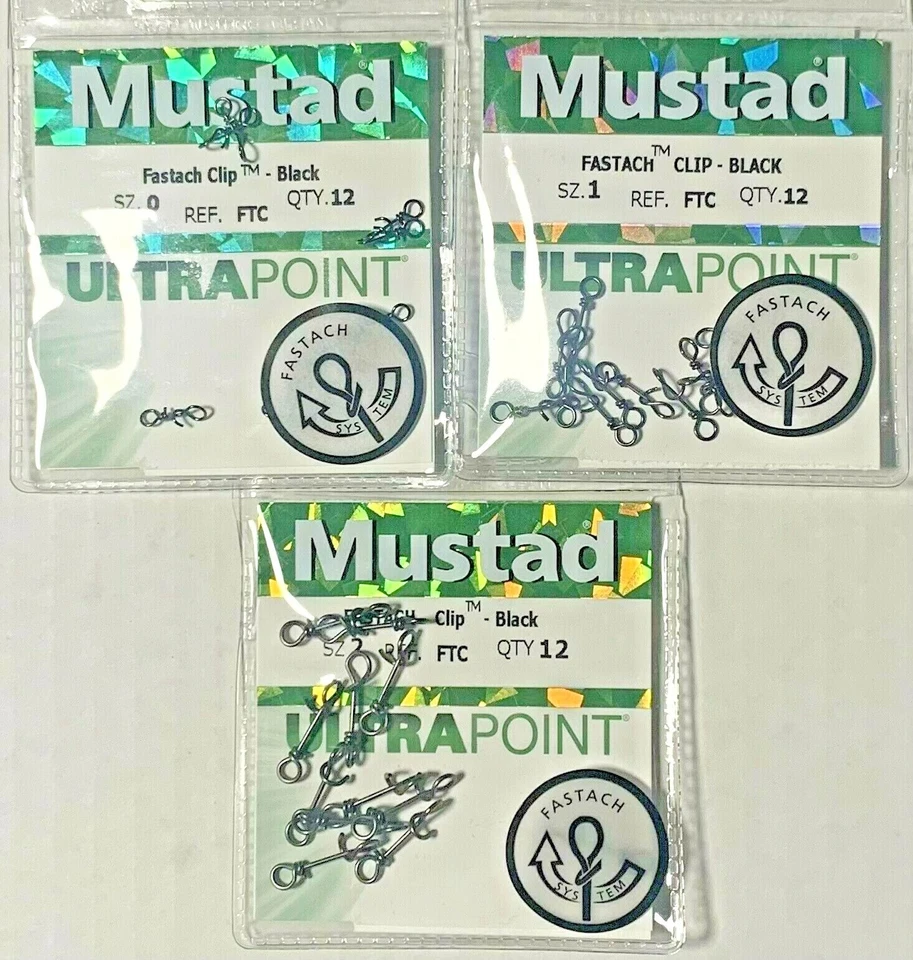 Mustad Ultra Point Fastach Clip FTC Giratorio Snap Tamaño 0, 1 o 2 Elige Foto 1 de 1