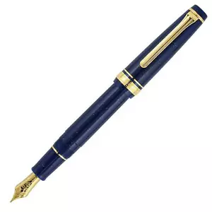 Penna stilografica Sailor 11-1227-302 punta media blu navy con glitter - pennino Orihime MF nuova - Foto 1 di 5