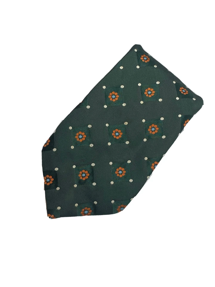 Corbata De Colección Joske’s Para Hombre Verde Con Flores Naranja Años 70’s Poliéster Corbata Hippy  Foto 1 de 4