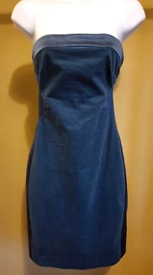 NWT $119 Rachel Roy Blue Solid Bodycon Sheath Strapless Velour  Dress Size: 0/XS - Image 1 of 3