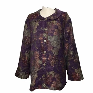 Ulla Popken Blazer Jacket Women’s Sz 32/34 Multicolor Collared Neck Long Sleeves - Picture 1 of 15