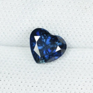 0,77 ct STUMPFER GLANZ SCHÖNES Herz NATÜRLICHER MADAGASKAR BLAUER SAPHIR siehe Vdo EIN - Bild 1 von 2