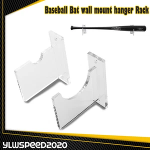2 pezzi appendiabiti da parete per mazza da baseball espositore supporto acrilico trasparente - Foto 1 di 9