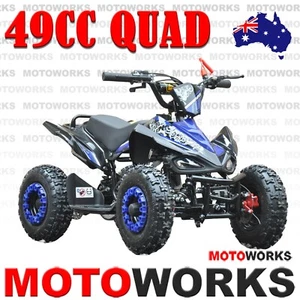 49CC SPORTS QUAD BIKE ATV BUGGY KIDS 4 WHEELER POCKET PIT DIRT BIKE BLUE - Picture 1 of 9