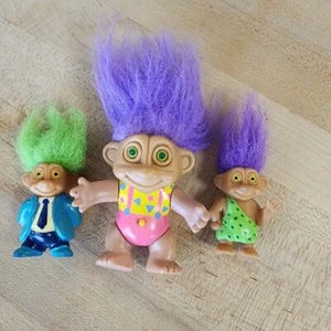 VINTAGE Soma 1992 Troll doll with Light up Eyes and 2 Other Soma Troll Dolls. - Picture 1 of 14