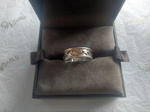 Clogau Man's Ring Tree of life 925 silver 9ct Rose Gold Inlay Size S - Picture 1 of 15