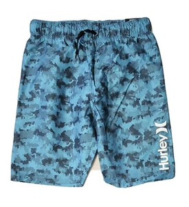 HURLEY Little Boys Beach Surf Swimsuit Boardshorts Green Sz 7 8 - Picture 1 of 1