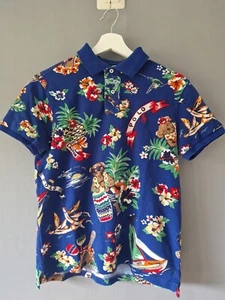 Polo Ralph Lauren Mens Polo Shirt Blue Small Hawaiian Bear All Over Print - Bild 1 von 6