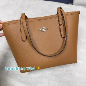 NWT Coach CT859 Small City Leather Tote Bag Light Saddle - Picture 1 of 8