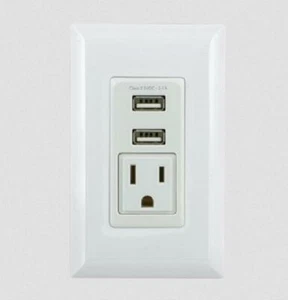 Receptáculo de pared GE 2 USB + 1 CA - blanco - Imagen 1 de 5