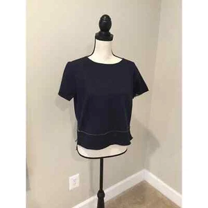 Banana Republic Navy Blue Short Sleeve Top Shirt Blouse Sz Med NWOT - Picture 1 of 4