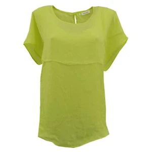 GERRY WEBER Damen kurzarm Bluse Tunika Shirt Rundhals limone gelb 29714 - Picture 1 of 2