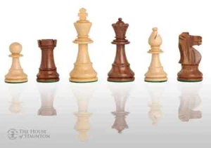 The French Lardy Chess Set - Pieces Only - 3.75" King - Golden Rosewood - Picture 1 of 11