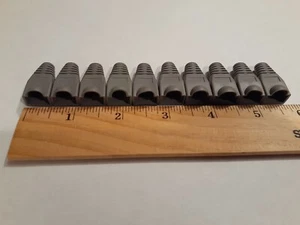 10PCs NEW Dark Gray RJ45 Boots Cover Anti Dust for Cable CAT6 CAT7 USA SHIPPING - Picture 1 of 4