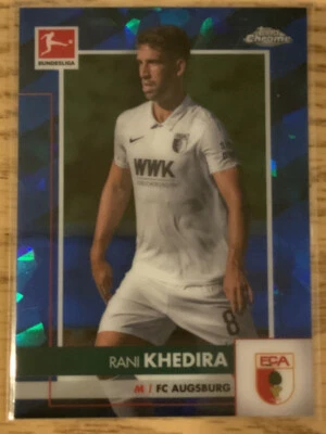 RANI KHEDIRA 2020-21 Topps Chrome Bundesliga Sapphire #6 FC AUGSBURG - Image 1 of 2