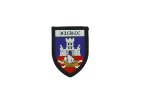Patch printed embroidery travel souvenir shield city flag belgrade serbia - Picture 1 of 1