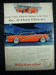 Pubblicità rivista Buick 4 porte Riviera LIFE 1955 14x10 pollici - Foto 1 di 2