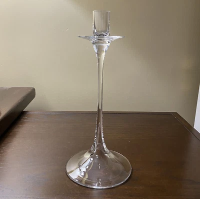 Signed Orrefors 9" Gabriel Crystal Single Light Candlestick Candle Holder Sweden - Image 1 of 4