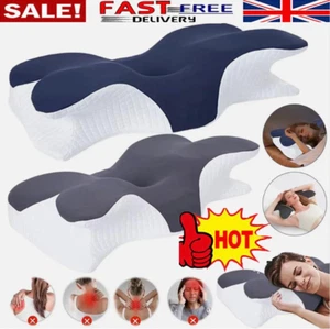 Ergonomic Memory-Foam Pillow for Neck Shoulder Pain Relief Sleeping Side Sleeper - Picture 1 of 19