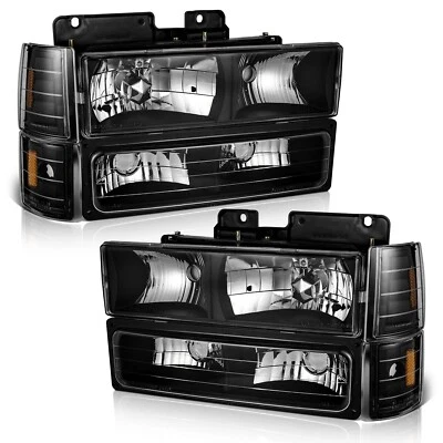 Headlights Assembly For 1994-1998 GMC C/K Sierra Suburban Yukon L+R Pair,Used Foto 1 de 4