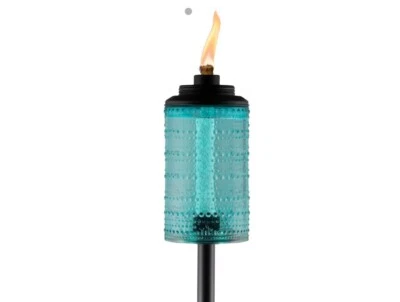 TIKI Blue Glass 65in. Carnival Garden Torch 1 pc Burns 12hrs - Image 1 of 4