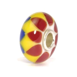Trollbeads Elfbeads 925 Sterling Silver Core Glass Bead Red Yellow Blue CIRCUS - Picture 1 of 2