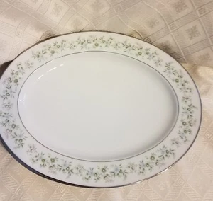 NORITAKE OVAL PLATTER " SAVANNAH " 11.5 " PLATINUM TRIM - Picture 1 of 5