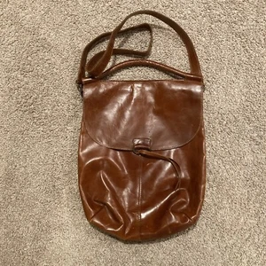 American Apparel Brown GENUINE LEATHER SHOULDER BAG HANDBAG PURSE - Picture 1 of 8