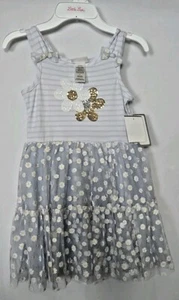 Girls Little Lass Blue Floral Sleeveless Summer Dress Size 5 - Picture 1 of 6
