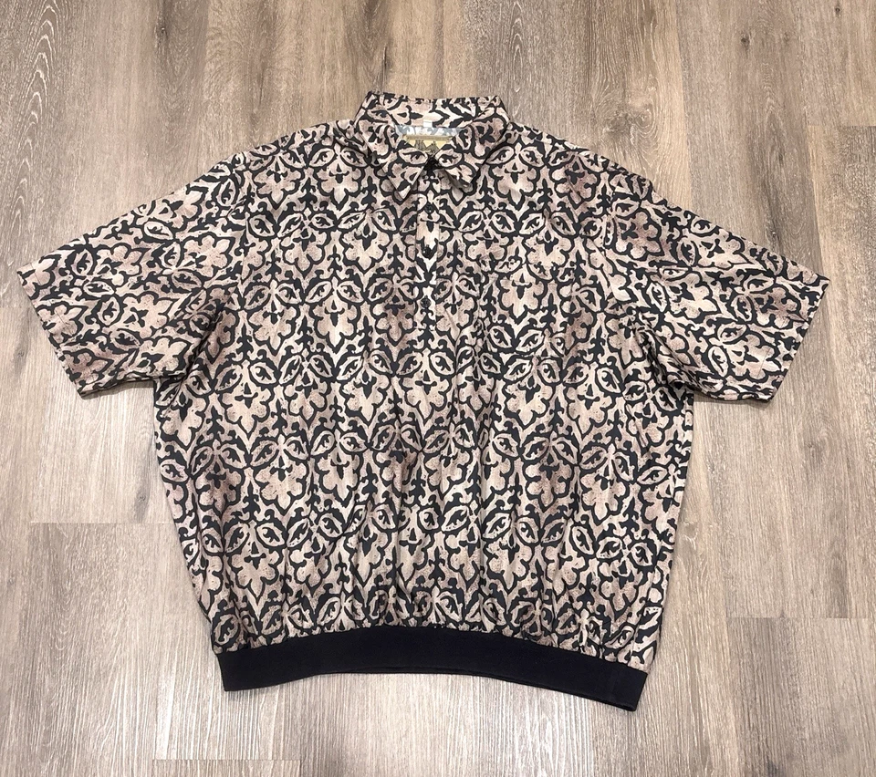 复古 Fulton Street 衬衫 Works 男式 4XLT 复古抽象爸爸腰带美国 — 第 1/4 张图片