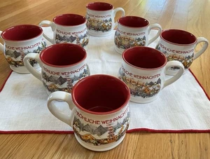 Mohaba GLÜHWEINBECHER Lot Christkindlemarkt Weihnachten Glühwein Germany 8er SET - Bild 1 von 7