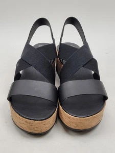Sandalias de cuña SOREL CAMERON de forma plana con cordones negras talla 10 - Imagen 1 de 8
