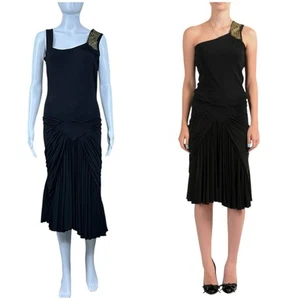 Roberto Cavalli besticktes Midikleid Stretch Rüschen Rüschen toll Catsby Gr. 10 - Bild 1 von 24
