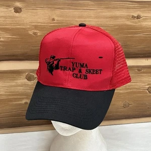 Yuma Trap & Skeet Club Hat Cap Snap Back Red Trucker Mesh Outdoor Mens - Picture 1 of 10