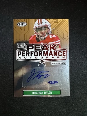2020 SAGE HIT Premier Peak Performance Red Jonathan Taylor Autograph 43/50  - Image 1 of 2