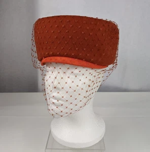 Cappello vintage lana rossa Glenover Henry Pollack con fiocco e rete berretto Union Made - Foto 1 di 17