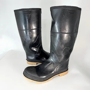 Bata Black Rubber Steel Shank Safety Work Boots Men 12 - Picture 1 of 14