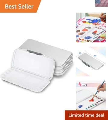 Elegante Juego de Paleta de Acuarela Hermética - Paquete de 4 con 18 Pozos y 2 Áreas de Mezcla Foto 1 de 4