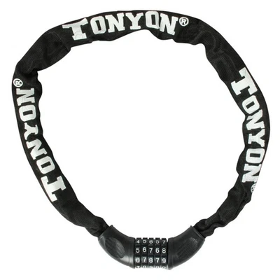 5-значный комбинированный замок велосипедный цепной замок, длина 90 см, защита рамы TONYON - Изображение 1 из 4