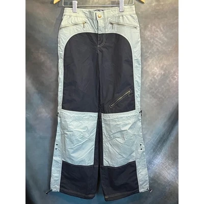 Pantalones cargo convertibles SILENCE NOISE azul claro negro con cremallera talla S Foto 1 de 4