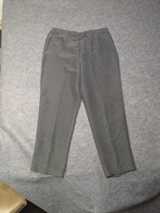Pantalones de vestir Eileen Fisher gris 100 % seda cremallera lateral clásicos de negocios minimalistas - Imagen 1 de 7