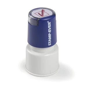 Pre-Inked Message Stamp – Checkmark, Red Ink – Impression Size: 3/4" Round - Picture 1 of 6