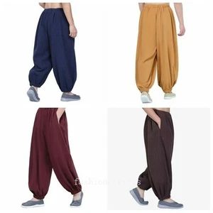 Pantalones de hombre Kung Fu artes marciales Shaolin Wing Chun harén pantalones étnicos - Imagen 1 de 26