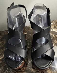Woman’s Platform Light Black Strappy Sandals NWOT SIZE 11 By Wanted CUTE! - Picture 1 of 9