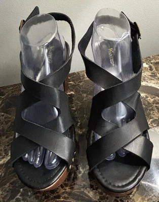 Sandalias de plataforma para mujer negras claras con tiras nuevas sin etiquetas talla 11 por Wanted ¡LINDAS! Foto 1 de 4